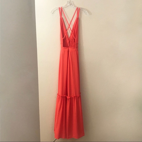 ASOS Strappy Open Back Orange Maxi Dress - Picture 4 of 7